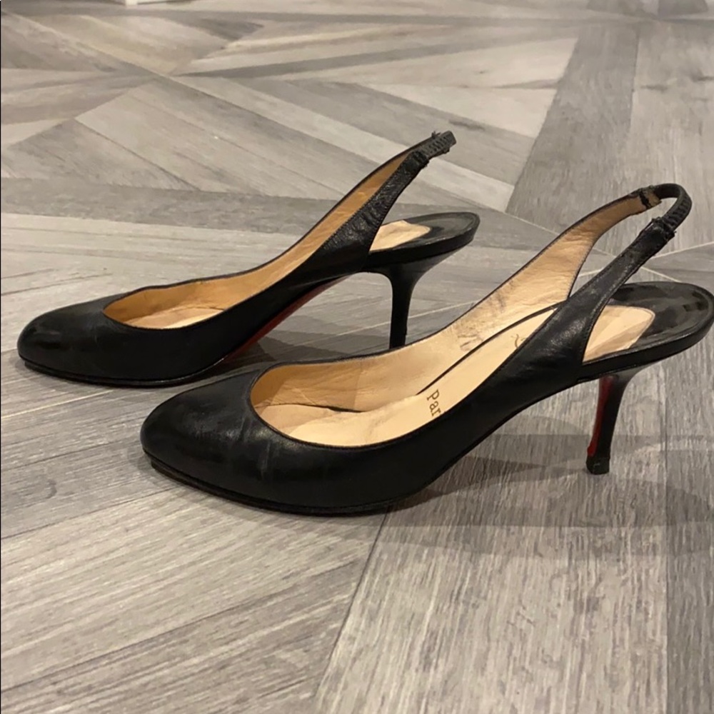 Louboutin kitten heel slingback pump